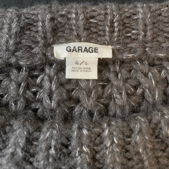 Garage Cable Knit Cropped Sweater, Grey, Size L - Picture 4 of 4